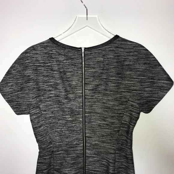 Madewell Tweed Skater Dress Leather Trim - Picture 5 of 8